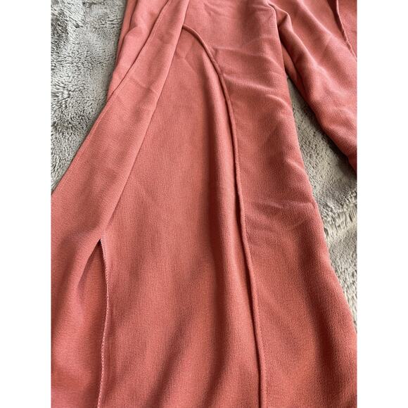 Women’s Pants Split Front Soft Wide Leg High Waist Peach Size Small Acaci - Picture 8 of 11
